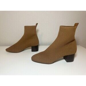 *NEW* Everlane The Glove Boot Cognac Tan Block Heel Ankle Booties Women's SIZE 8